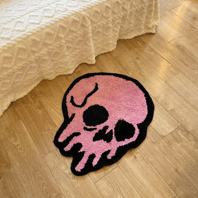 Pink Melting Skull Rug