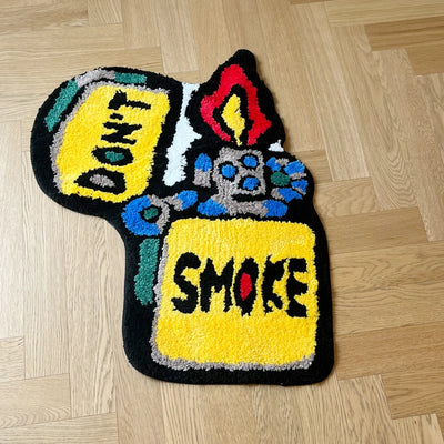 Yellow Don't Smoke Lighter Rug