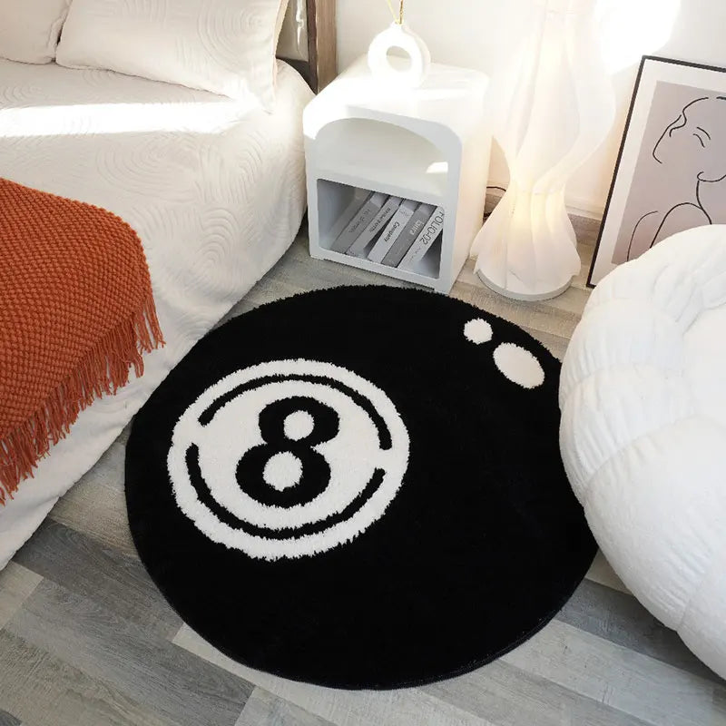 Shiny Pool 8 Ball Rug