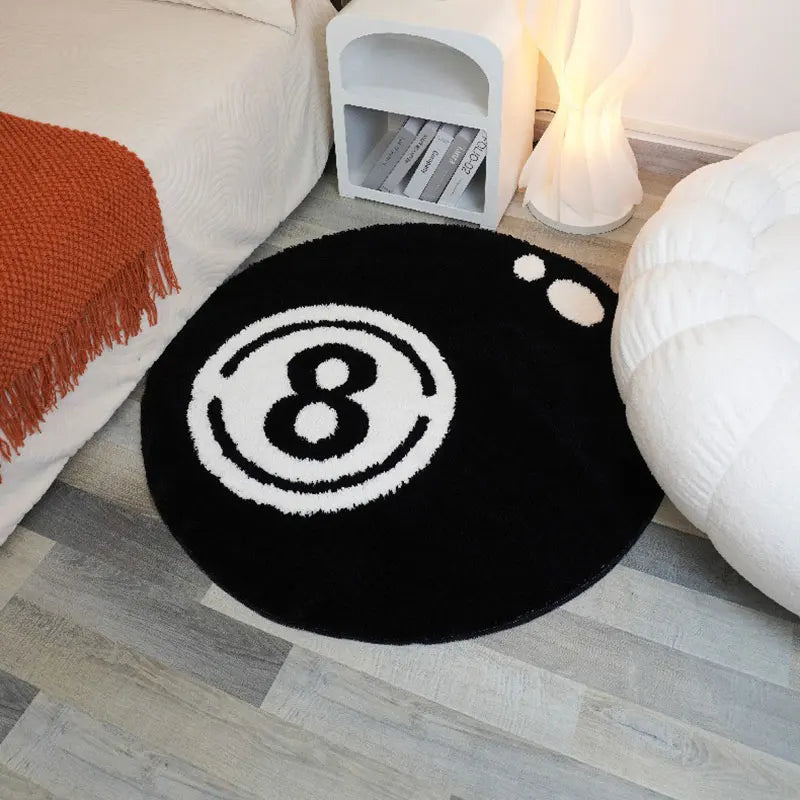 Shiny Pool 8 Ball Rug