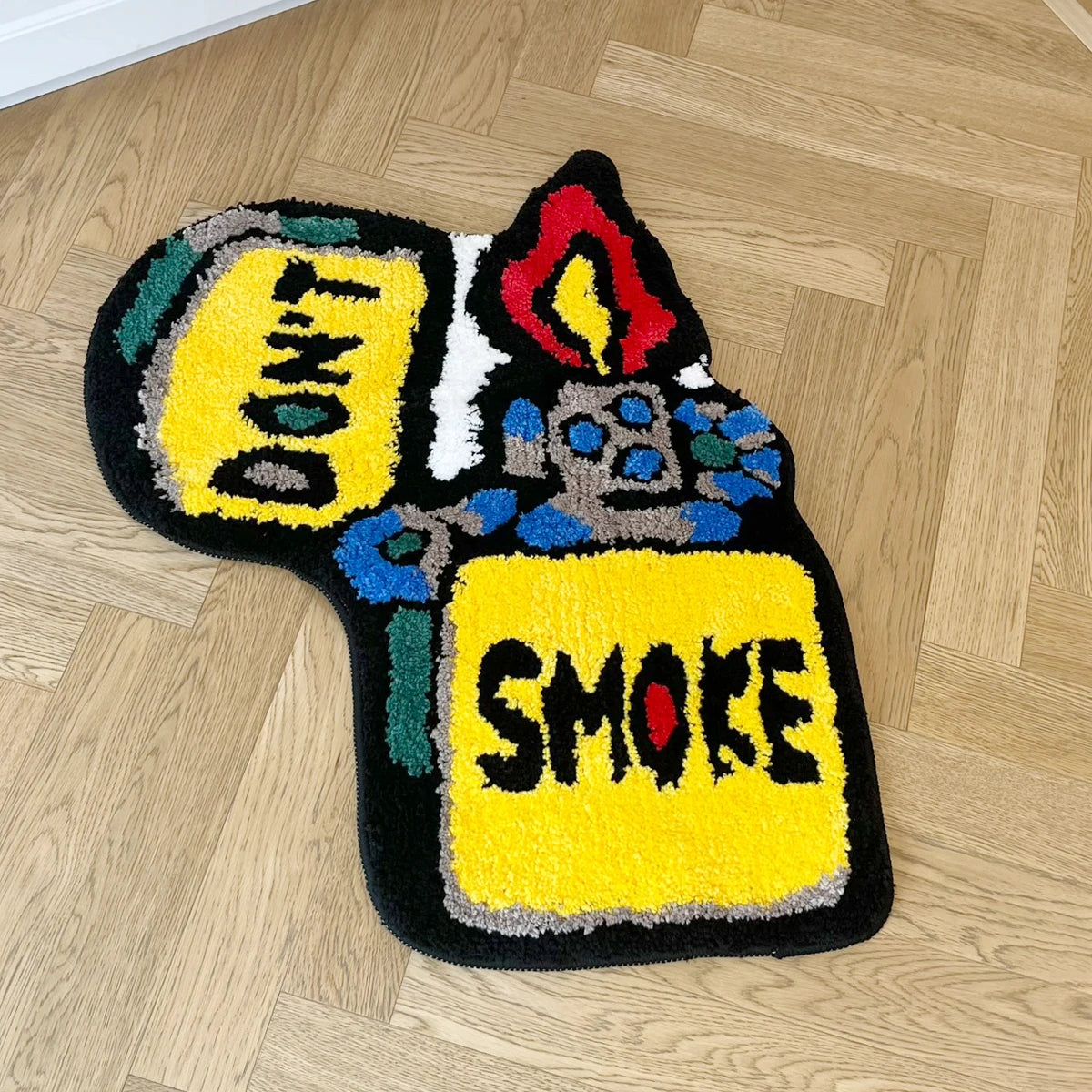 Yellow Don't Smoke Lighter Rug