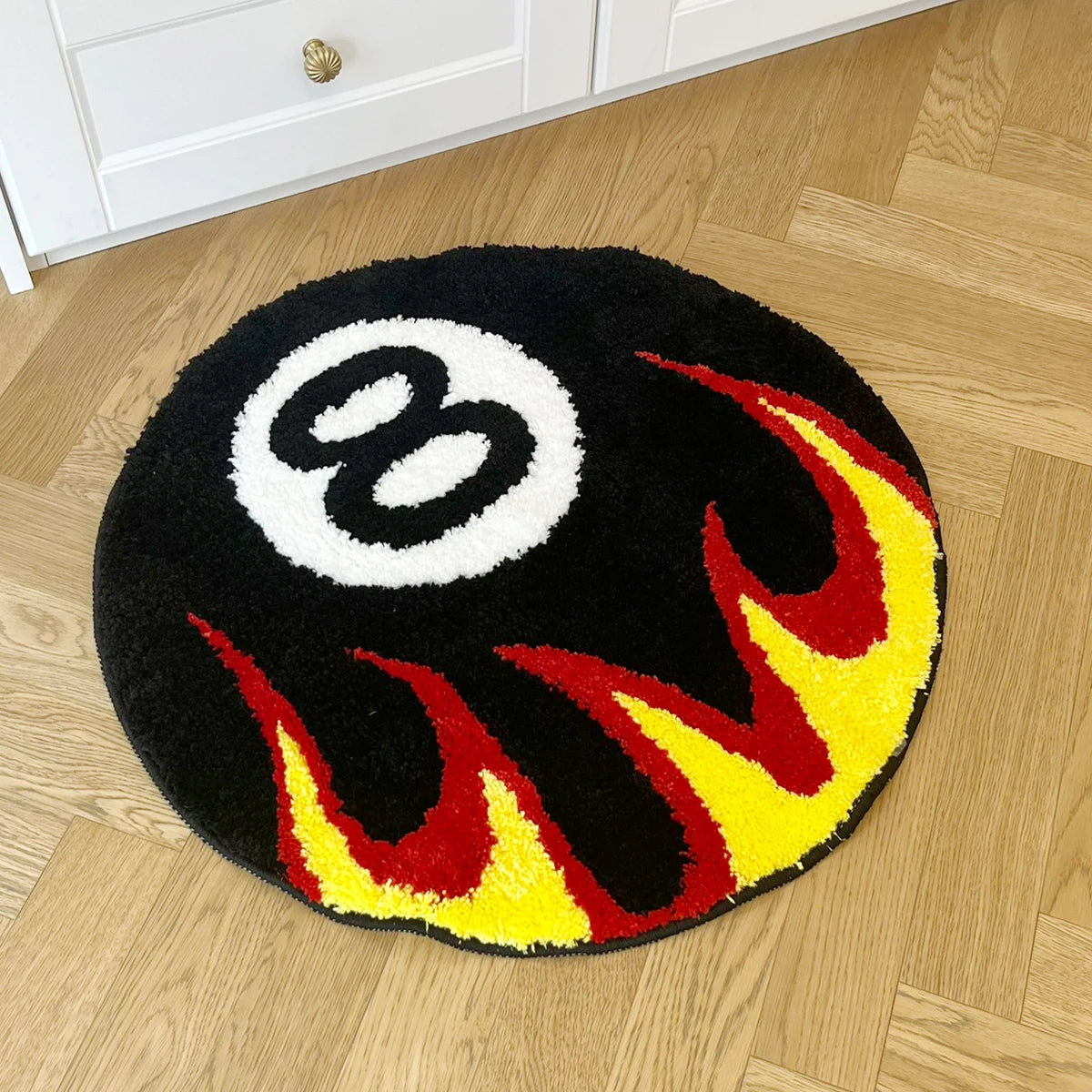 Burning 8 Ball Rug