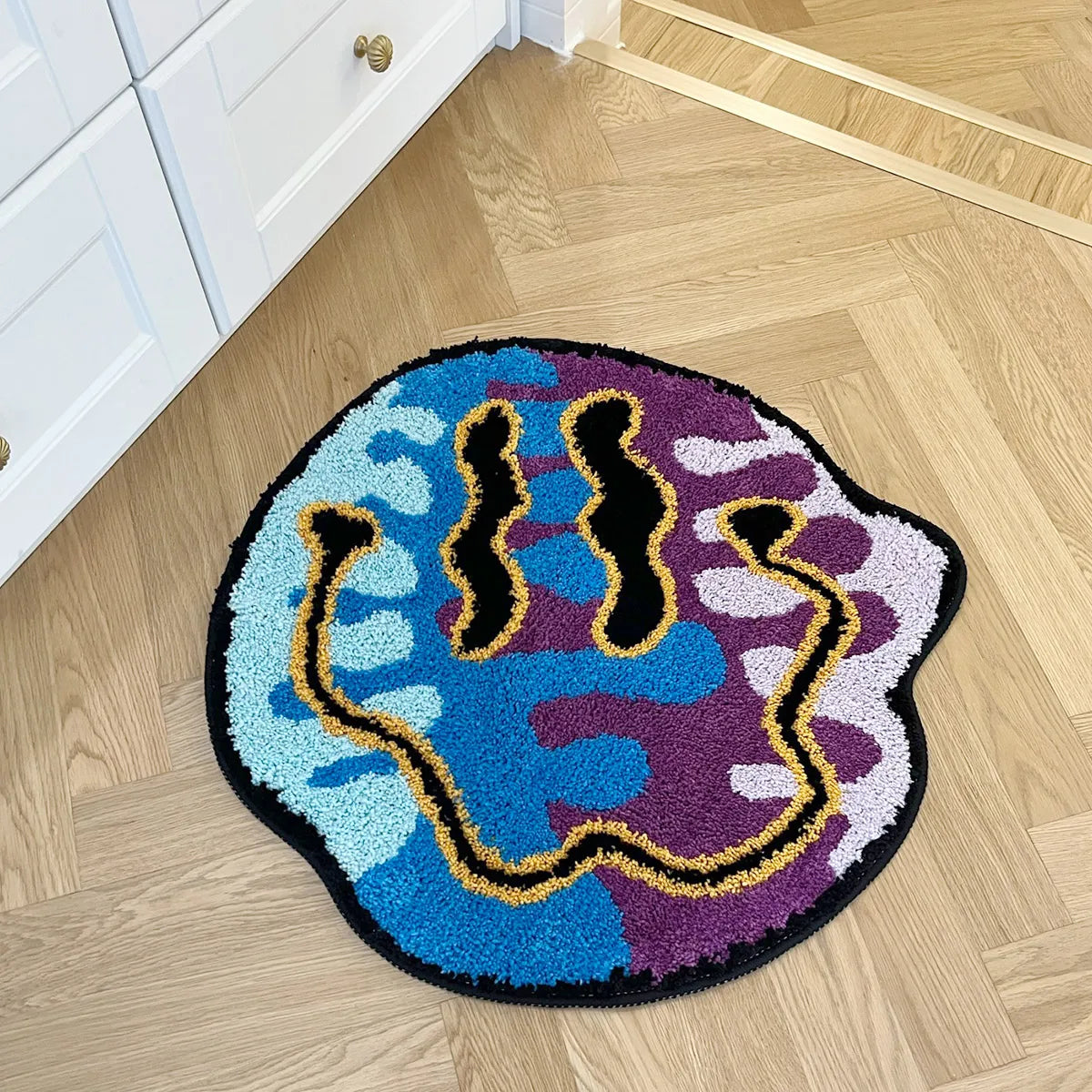 Trippy Smiley Face Rug