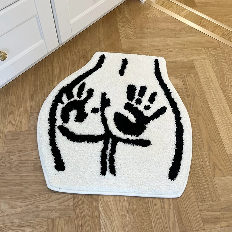 Butt Shaped Hand Print Rug