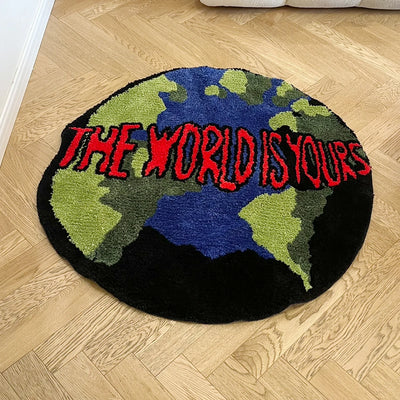 The World Is Yours World Shaped Rug