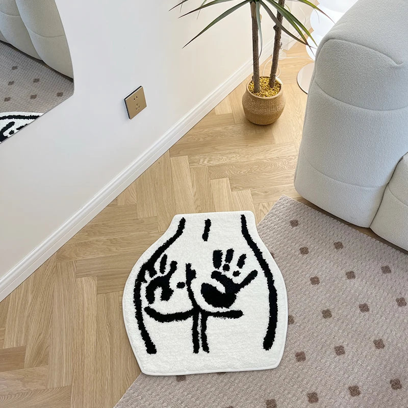 Butt Shaped Hand Print Rug