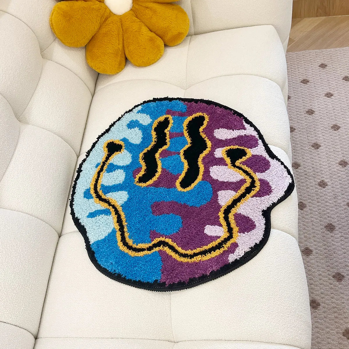 Trippy Smiley Face Rug