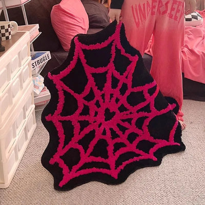 Heart Shaped Spider Web Rug